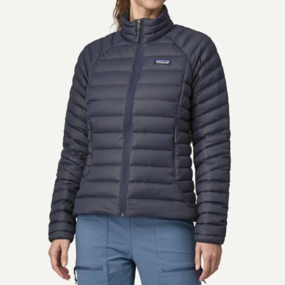 women down sweater color smolder blue jacket